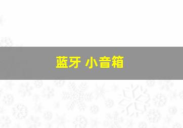 蓝牙 小音箱